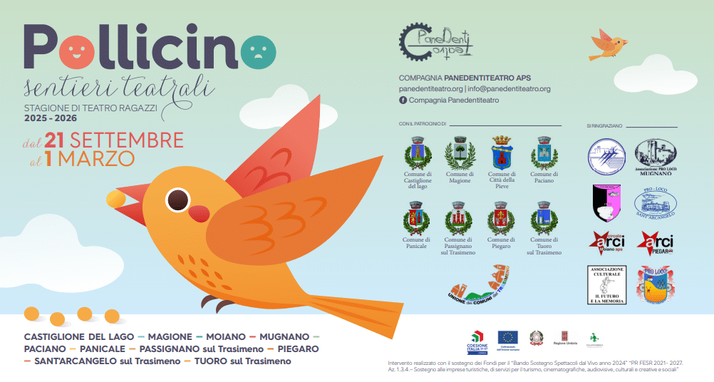 Locandina ufficiale Pollicino Sentieri Teatrali, rassegna di teatro per famiglie al Lago Trasimeno